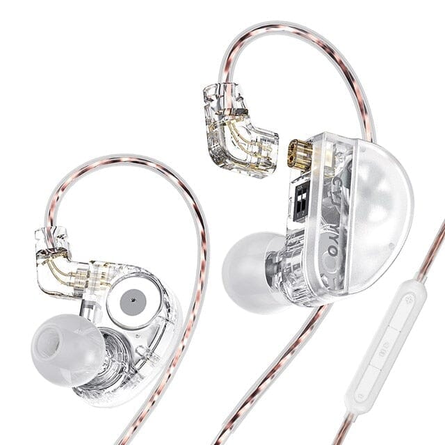 CVJ Konoka 1 Vibrating Driver+ 1 DD +1 BA HiFi Triple Hybrid In-Ear Earphones With 4 Acoustic Modes HiFiGo Konoka-White- Mic