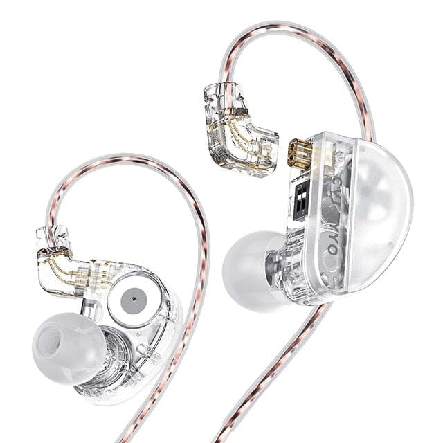 CVJ Konoka 1 Vibrating Driver+ 1 DD +1 BA HiFi Triple Hybrid In-Ear Earphones With 4 Acoustic Modes HiFiGo Konoka-White-No Mic
