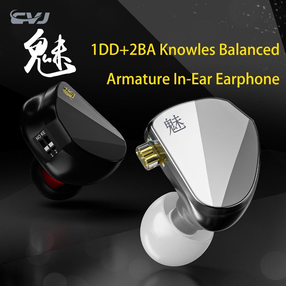 CVJ Mei 1DD + 2BA Knowles Balanced Armature Hybrid In-Ear Earphone Earphone HiFiGo