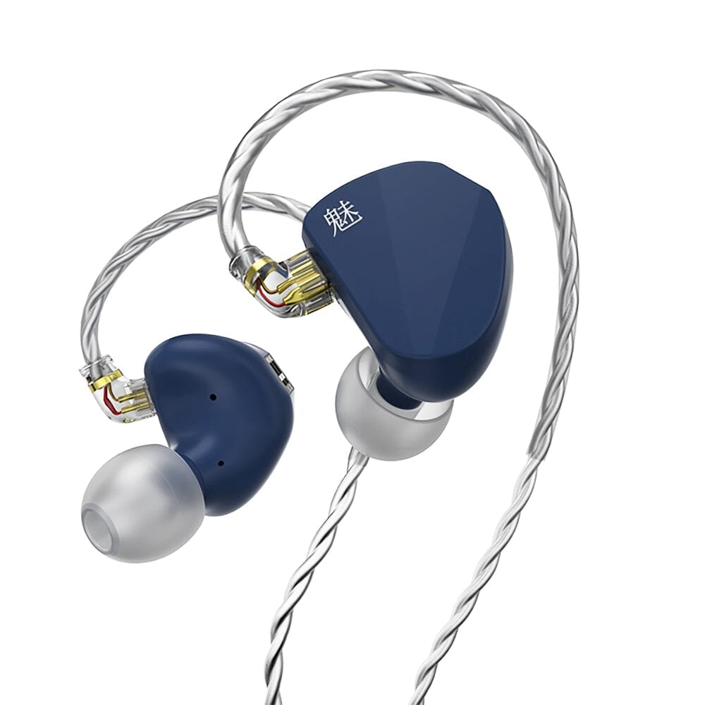 CVJ Mei 1DD + 2BA Knowles Balanced Armature Hybrid In-Ear Earphone Earphone HiFiGo Blue-No Mic