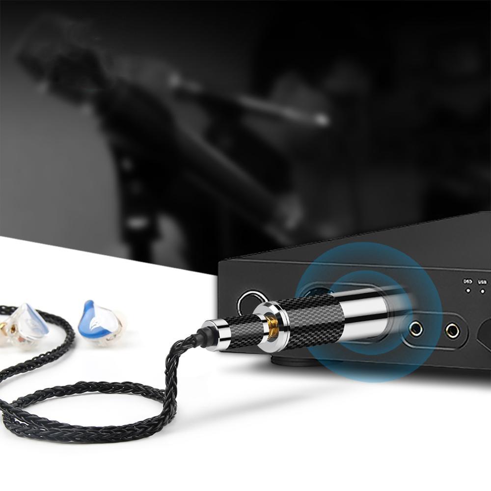 DAC Decode 4 Pin Male XLR To 2.5/3.5/4.4mm Female Audio Jack Carbon Fiber Convert Plug HiFiGo
