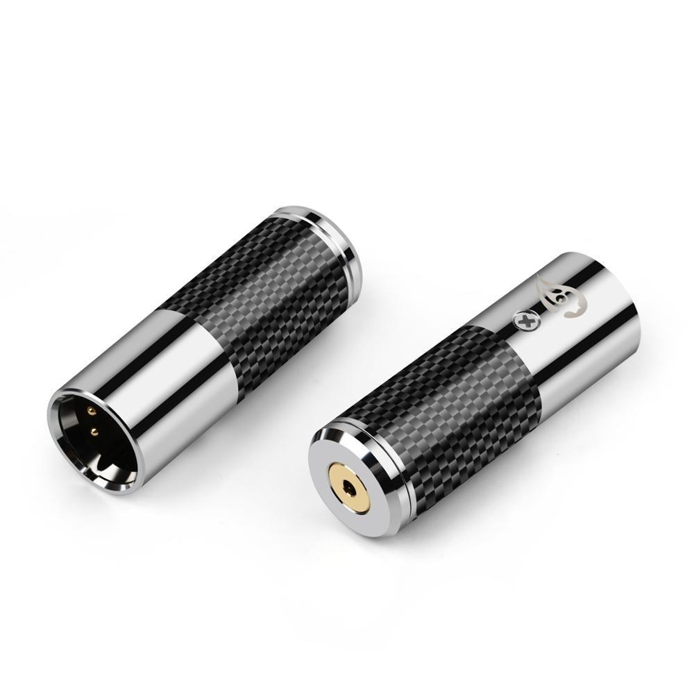 DAC Decode 4 Pin Male XLR To 2.5/3.5/4.4mm Female Audio Jack Carbon Fiber Convert Plug HiFiGo