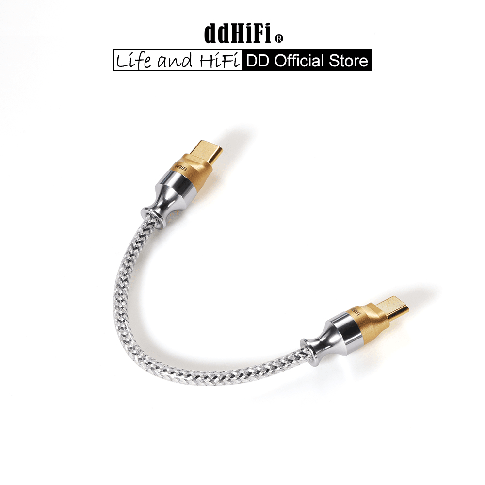 DD ddHiFi TC07S Nyx Series Silver Type-C To Type-C HiFi Audiophile USB OTG Cable (10cm/ 50cm) HiFiGo