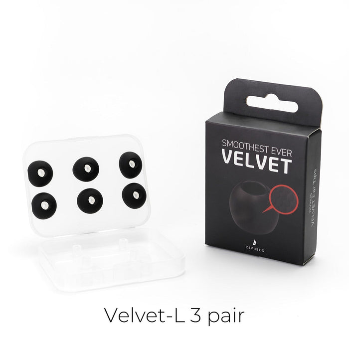 DIVINUS Velvet Silicone Eartips For 3-5mm Nozzle HiFiGo Velvet-L(3 Pairs) 
