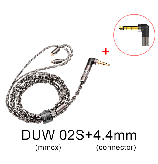 DUNU DUW02S DUW-02S High-purity Upgraded Earphone Cable HiFiGo MMCX(and 4.4mm)