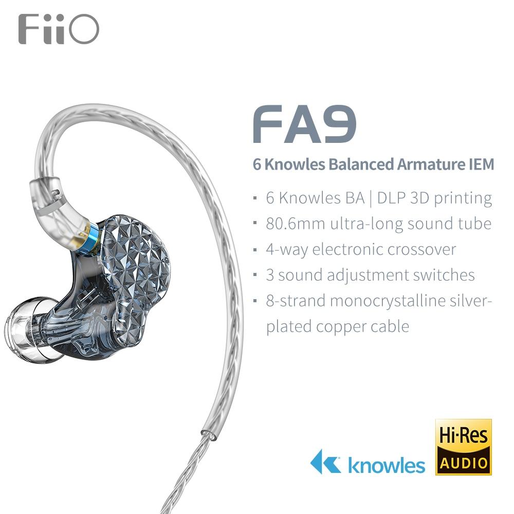 Fiio FA9 6 Balanced Armatures 3D Printing Flagship In-Ear Earphones IEMs HiFiGo