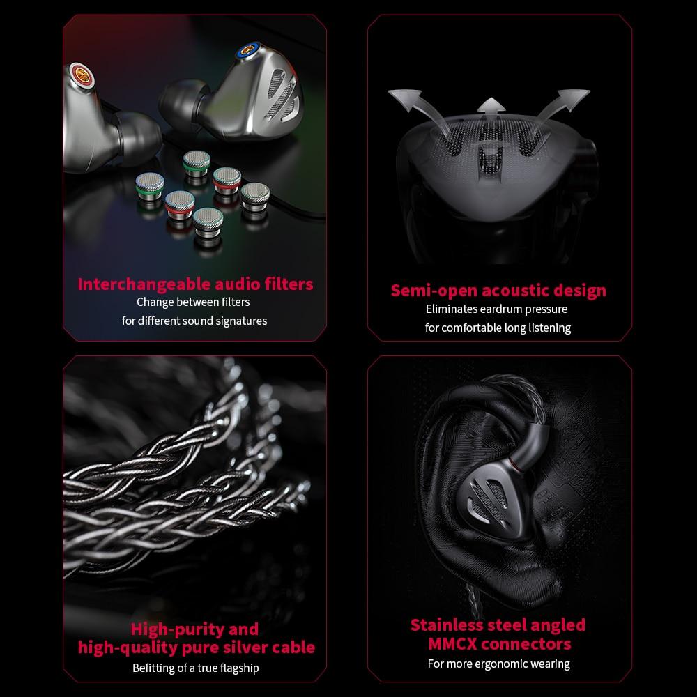 FiiO FH9 1DD+6BA Drivers HiFi in-ear Earphones HiFiGo