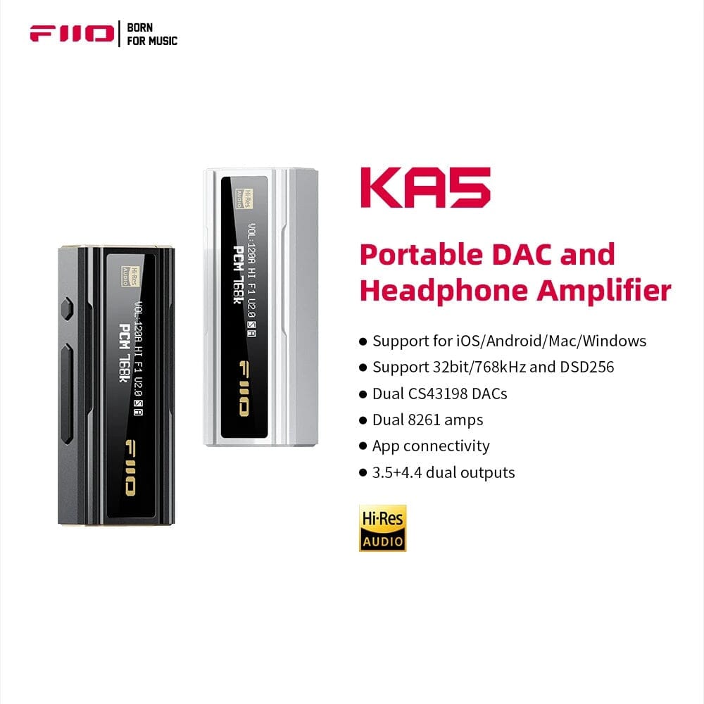 FiiO JadeAudio KA5 Portable USB DAC Headphone Amplifier & SK-KA5 Leather Case Headphone AMP DAC HiFiGo