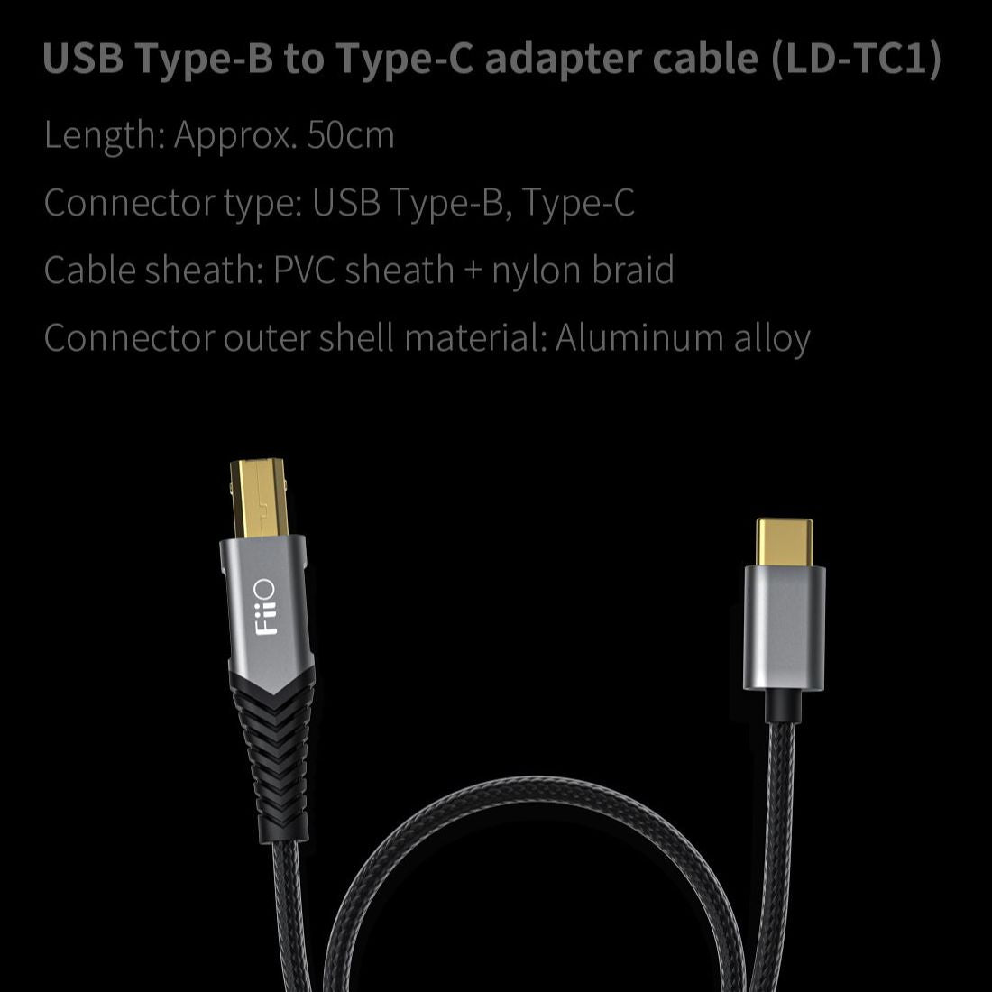 FiiO LD-TC1 / LD-LT1 USB Type-B To Type-C / Lightning Adapter Cables HiFiGo LD-TC1(Type-C)