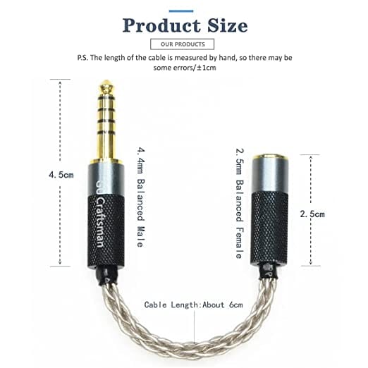 GUCraftsman 2.5mm <-> 4.4mm & 3.5mm To 2.5mm/4.4mm Adapter HiFiGo 4.4mm Male To 2.5mm 