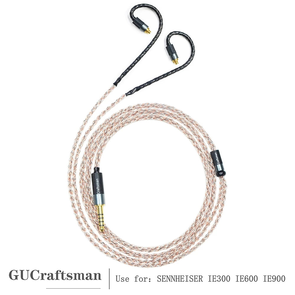 GUCraftsman 5N OFC Copper+Graphene MMCX Earphone Cables For SENNHEISER IE300 IE600 IE900 HiFiGo