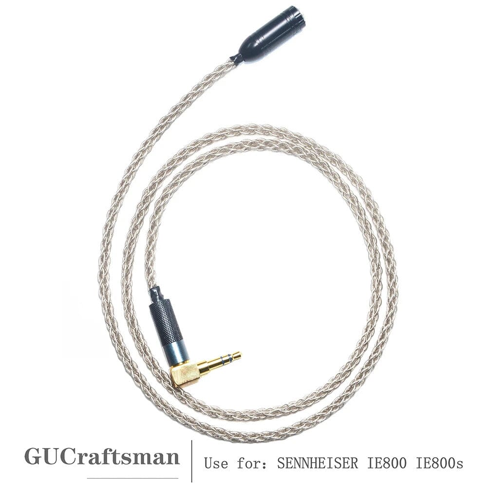 GUCraftsman 6N Silver 8-core HIFI 2.5mm/4.4mm Balance Headphone Cable For IE800 IE800s HiFiGo