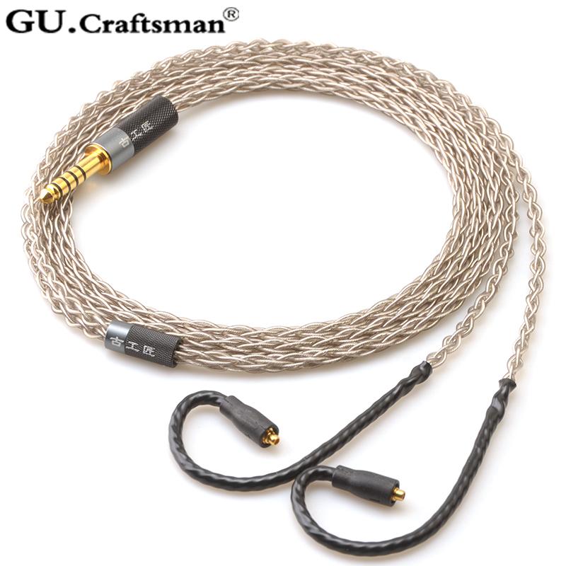 GUcraftsman 6N Silver For Westone W, UM, AM Series Headphone Upgrade Cable HiFiGo