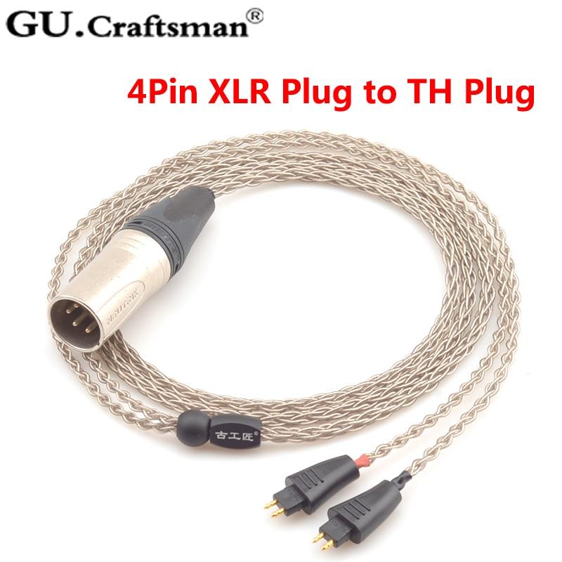 GUCraftsman 6N Silver TH610 TH900 MK2 TH909 2.5/4.4/XLR Balance Headphone Upgrade Cable HiFiGo
