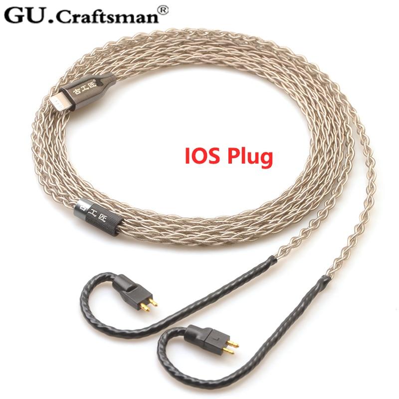 GUCraftsman 6N Silver Upgrade Cable for FitEar MH334 MH335DW togo334 Private 223 Private 333 F111 HiFiGo