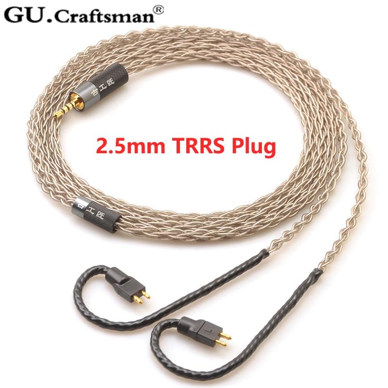 GUCraftsman 6N Silver Upgrade Cable for FitEar MH334 MH335DW togo334 Private 223 Private 333 F111 HiFiGo