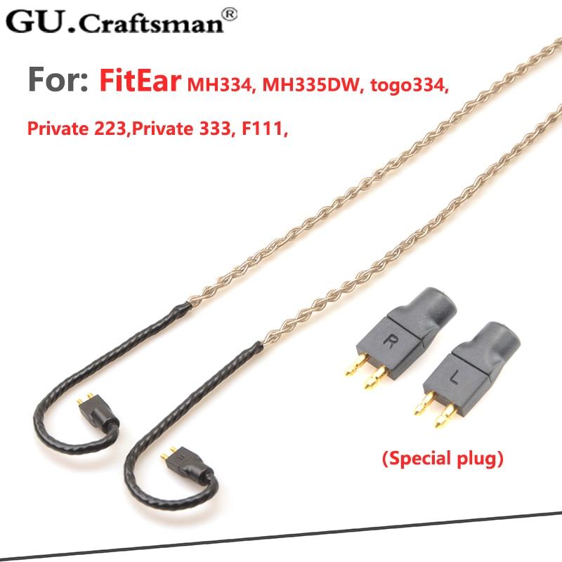 GUCraftsman 6N Silver Upgrade Cable for FitEar MH334 MH335DW togo334 Private 223 Private 333 F111 HiFiGo