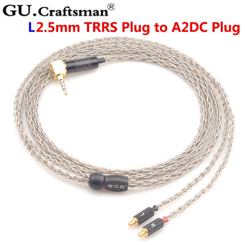 GUcraftsman 6n Silver Upgrade Cables for ATH-CKR90is CKR100is CKR1100is LS400 LS300 LS200 E40 HiFiGo