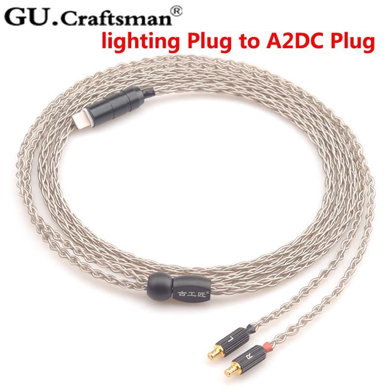 GUcraftsman 6n Silver Upgrade Cables for ATH-CKR90is CKR100is CKR1100is LS400 LS300 LS200 E40 HiFiGo