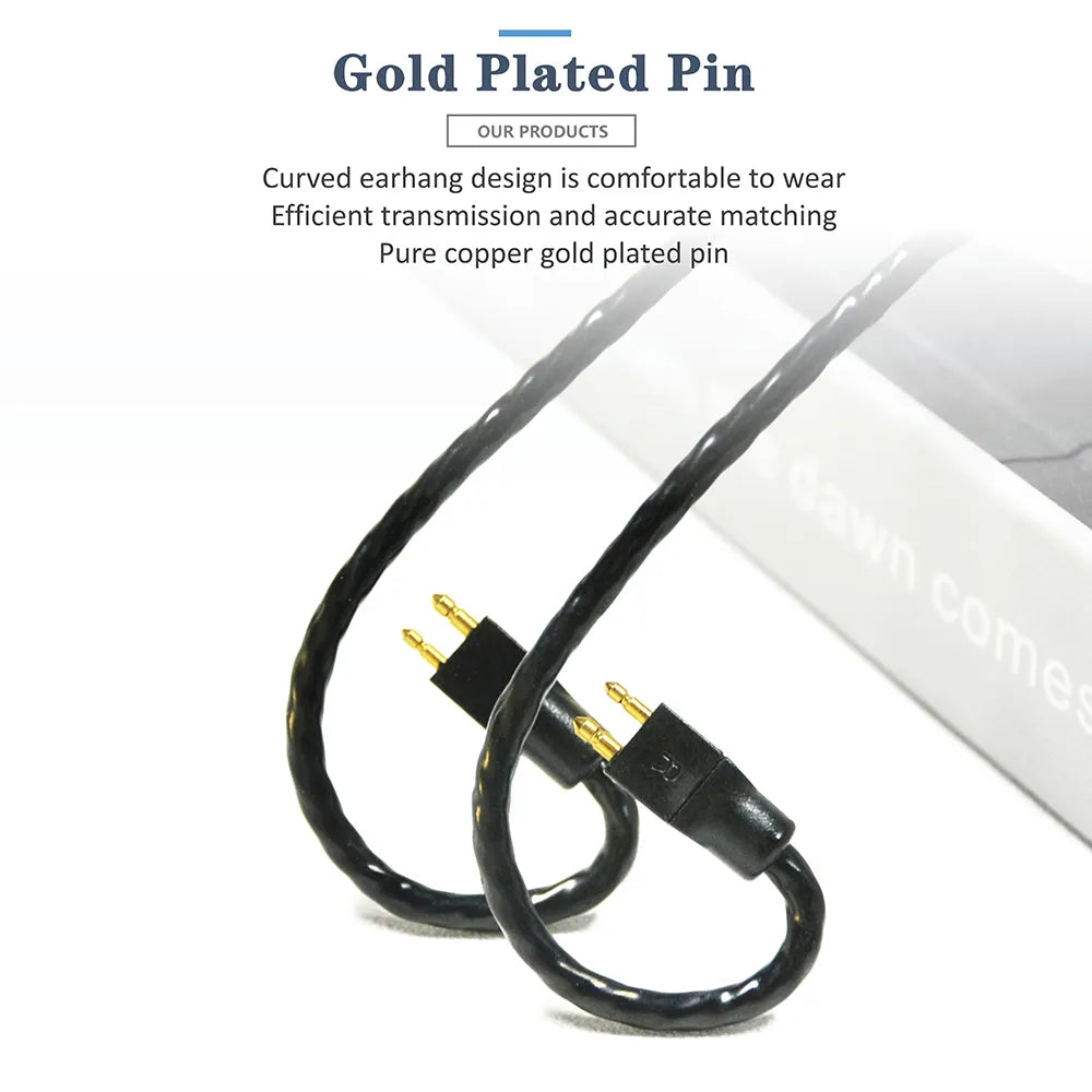 GUCraftsman 6N Single Crystal Copper Earphone Cables For FitEar MH334 MH335DW togo334 Private 223 Private 333 F111 HiFiGo