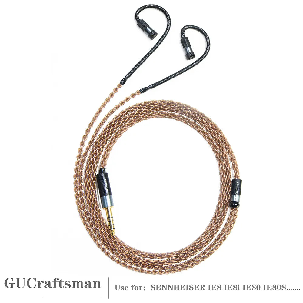 GUCraftsman 6N Single Crystal Copper Earphone Cables For SENNHEISER IE8 IE8i IE80 IE80S HiFiGo
