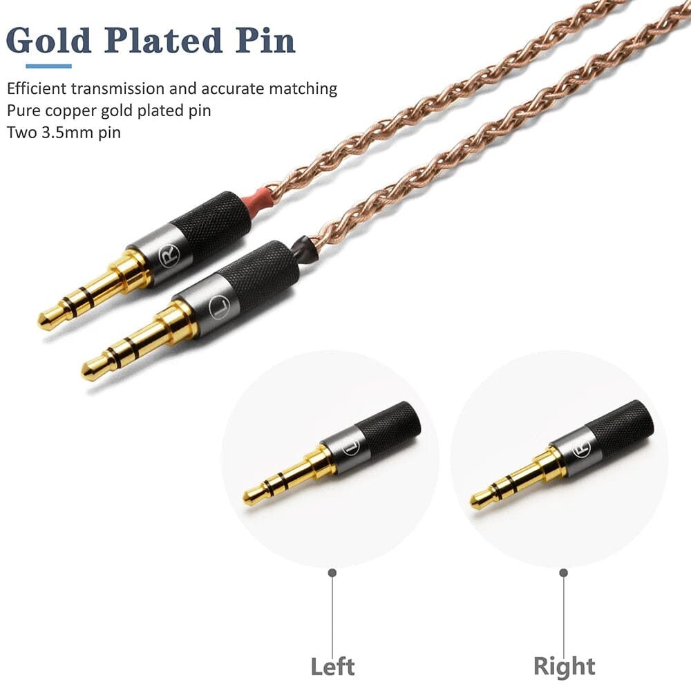 GUCraftsman 6N Single Crystal Copper Headphone Cable For Beyerdynamic T1 T5 2nd Amiron Clear Elear Elegia AH-D9200 AKT5P HA-SW02 HiFiGo