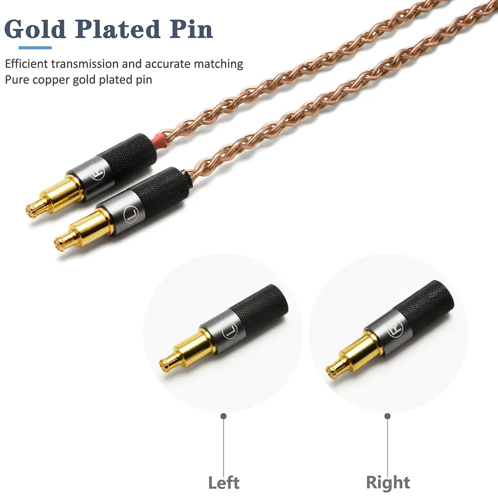 GUCraftsman 6N Single Crystal Copper Headphone Cables For Audio-technica ATH-ADX5000 MSR7B ESW950 ESW990H ES770H AP2000Ti A2DC HiFiGo