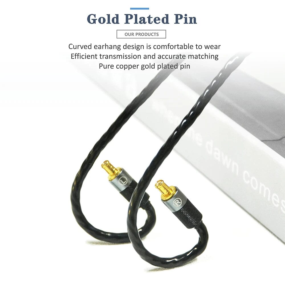 GUCraftsman 6N Single Crystal Silver Earphone Cable For Audio Techni ATH-LS200is LS300is LS400is E70 E50 LS70is A2DC HiFiGo