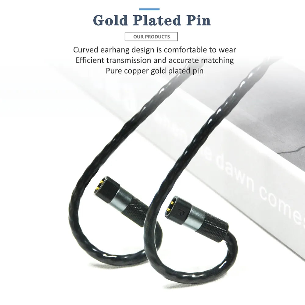 GUCraftsman 6N Single Crystal Silver Earphone Cables For QDC Anole VX v3 V6 UERM UE5pro UE18pro HiFiGo