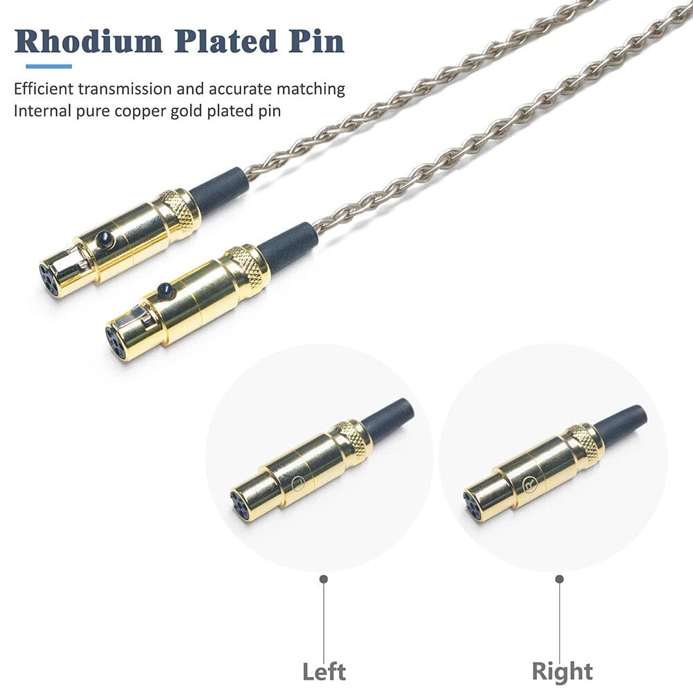 GUCraftsman 6N Single Crystal Silver Headphone Cables For Audeze LCD-X LCD-XC LCD-2 LCD-3 LCD-4 HiFiGo