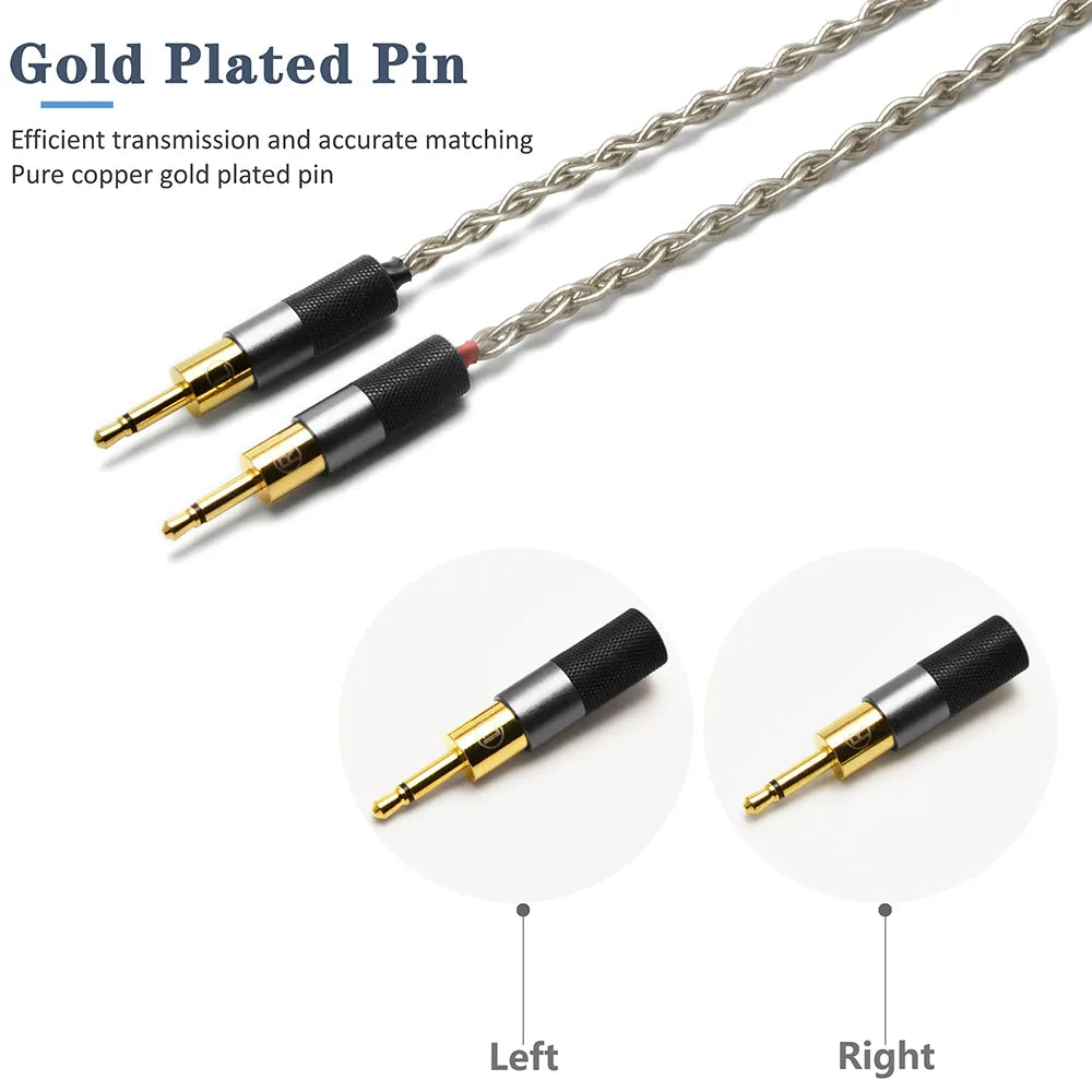 GUCraftsman 6N Single Crystal Silver Headphone Cables For SENNHEISER HD700 HiFiGo