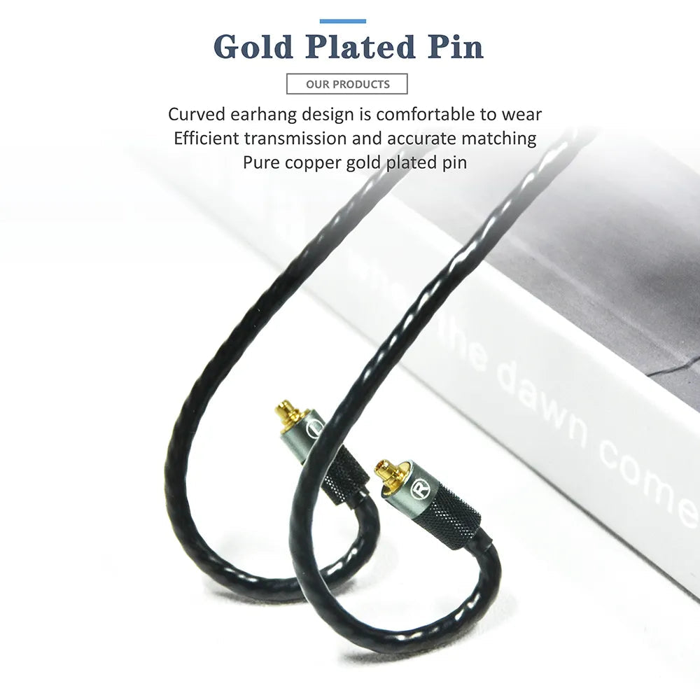 GUCraftsman 6N Single Crystal Silver MMCX Earphone Cables For SHURE SE846 Xelento Remote T8iE T9iE DK3001Pro UE900S HiFiGo