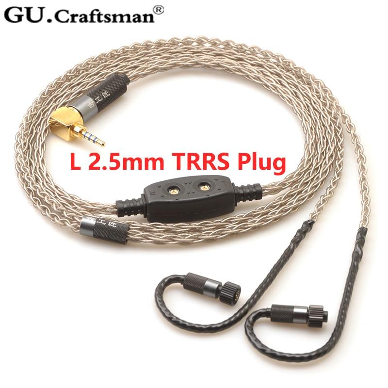 GUCraftsman 8-core Silver Upgrade Cables for Jerry Harvey JH24 AKR03 AKR02 JH16 JH13 V3 ROXANNE II layla Roxanne HiFiGo