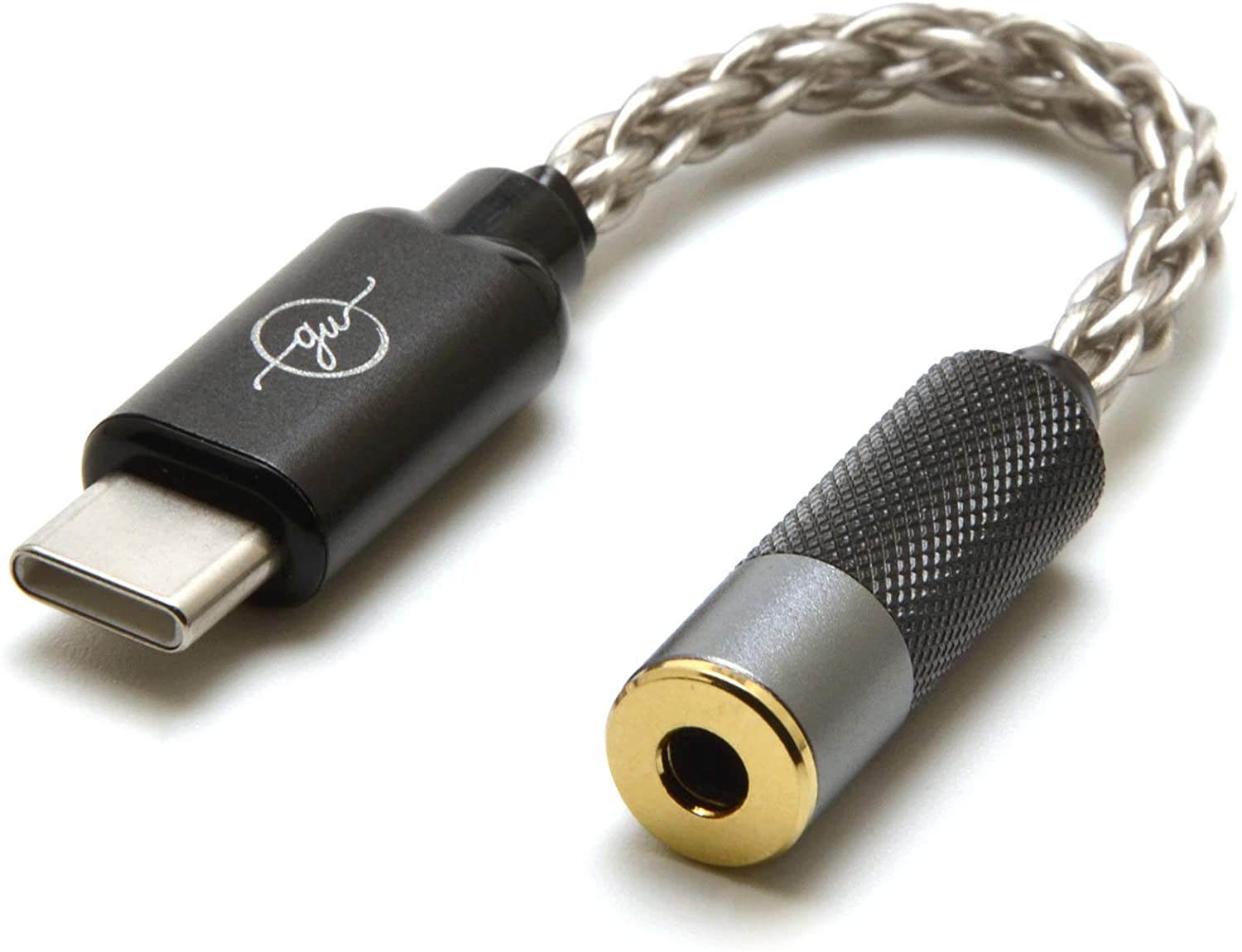 GUCraftsman Crystal Silver Aux Audio Dongle Cable Cord to 2.5mm Balanced Adapter for Android/Windows/MacOSX System Smartphone Laptop HiFiGo Type-C to 3.5mm