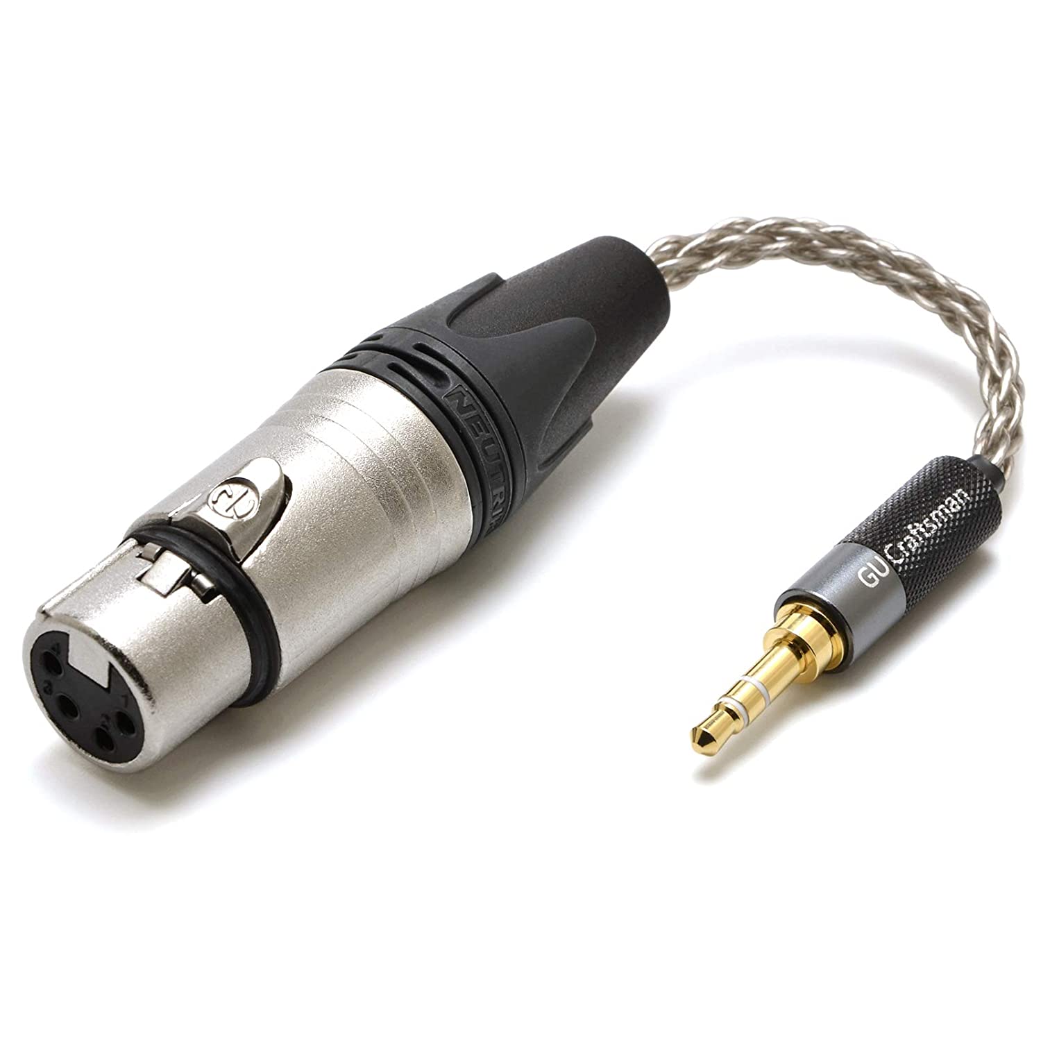 GUCraftsman Headphone Adapter Cable 6N Single Crystal Silver Headphone Jack Convert Cable for Audio Players HiFiGo 3.5mm to 4 Pin XLR