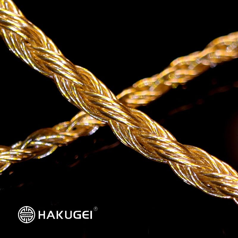 HAKUGEI Athena Gold Silver Copper Alloy Mixed Earphone Cable 2.5 3.5 4.4 - 0.78 2Pin / MMCX HiFiGo