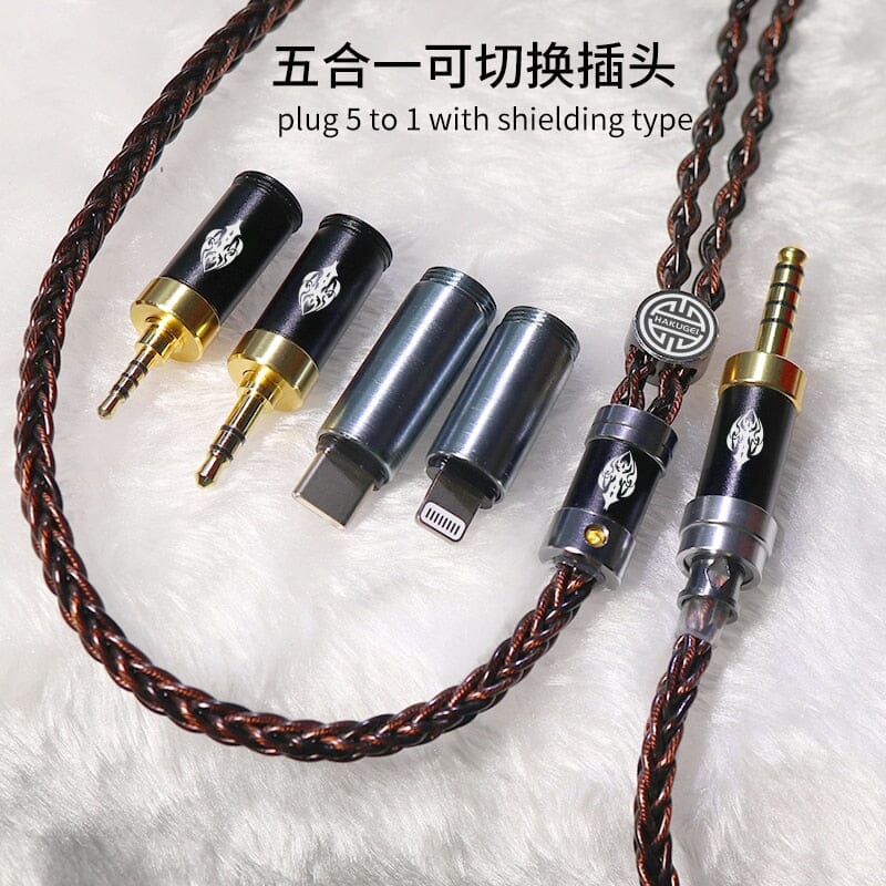 Hakugei Burning Modular Plug 5 To 1 Upgrade Earphone 0.78 2Pin / MMCX - 2.5 / 3.5 /4.4 / Type-C / Lightning HiFiGo