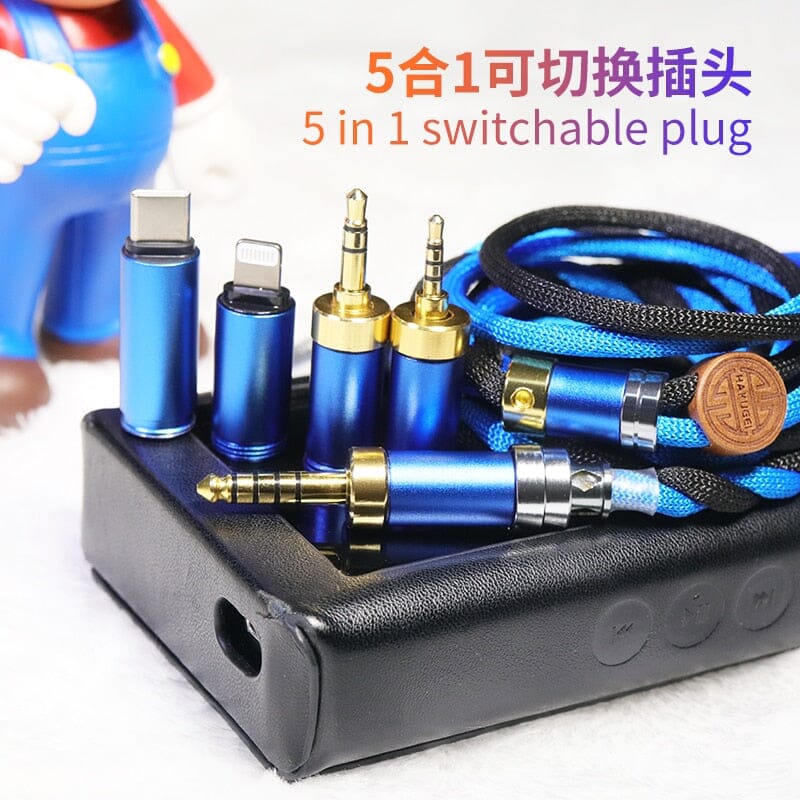 Hakugei Gentleman Litz 7N OCC Copper With Cotton Fibre Filled Shield 5-in-1 Switchable Plug Earphone Cable HiFiGo