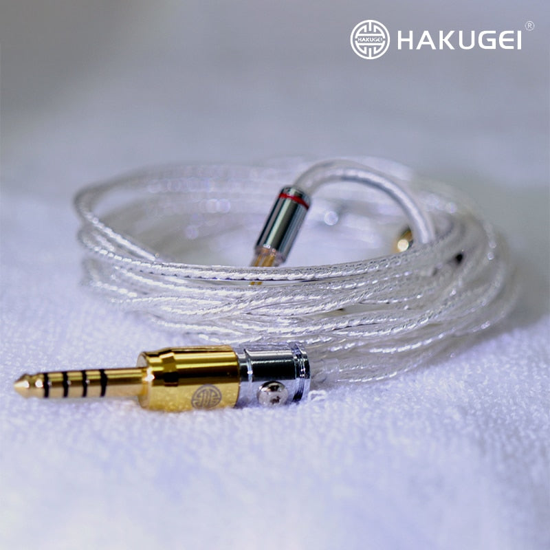 HAKUGEI Glacier Silver Plated 6N OCC HiFi Earphone Cable 4.4 3.5 2.5-0.78 MMCX QDC A2DC JH Fitear Earphone Cable HiFiGo