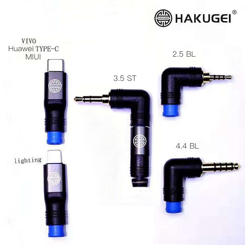 HAKUGEI Glacier Silver Plated 6N OCC HiFi Earphone Cable 4.4 3.5 2.5-0.78 MMCX QDC A2DC JH Fitear Earphone Cable HiFiGo Add multi-plug 3 to1