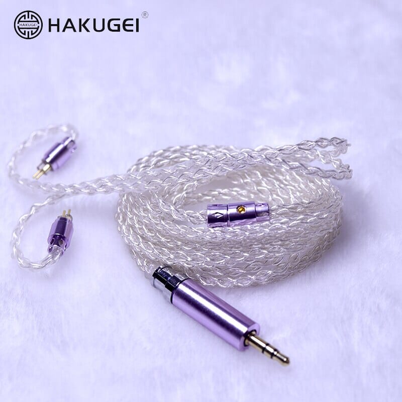 HAKUGEI Glass Fairy Litz Silver Earphone Cable 5 to 1 0.78 2Pin / MMCX HiFiGo