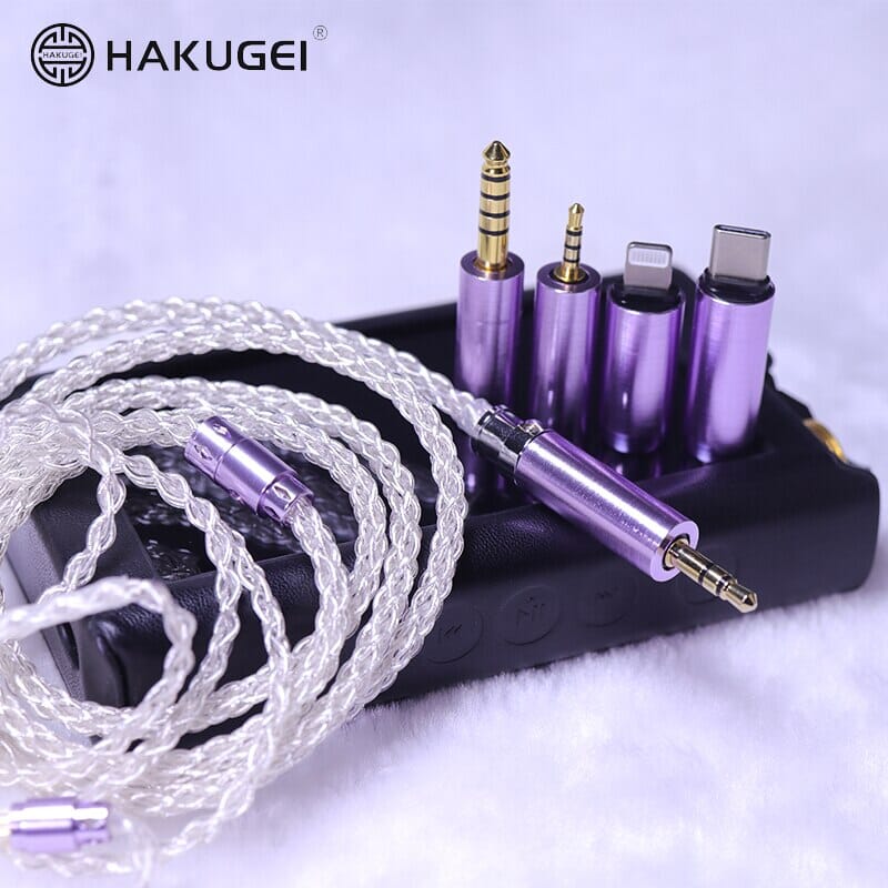 HAKUGEI Glass Fairy Litz Silver Earphone Cable 5 to 1 0.78 2Pin / MMCX HiFiGo