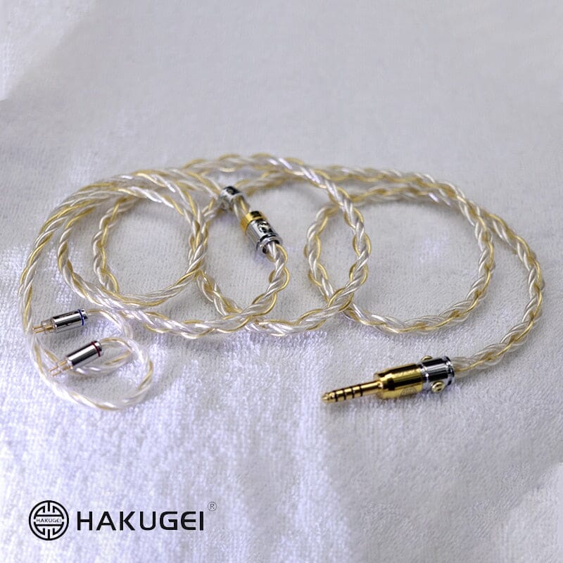 HAKUGEI Heimdallr Gold Plated 6N Pure Silver Hybrid Earphone Cable 2.5 3.5 4.4 - 0.78 2Pin / MMCX HiFiGo
