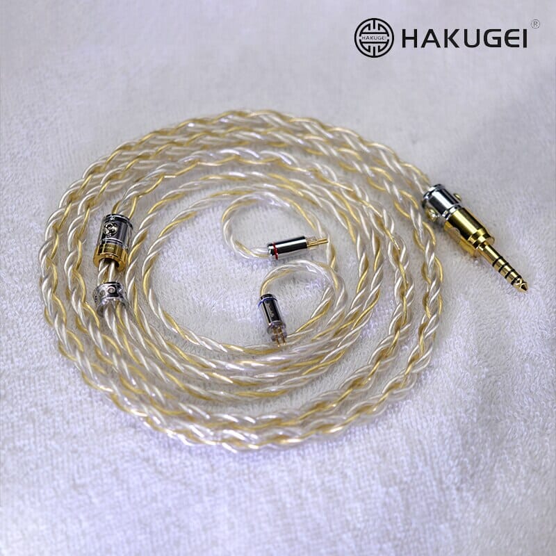 HAKUGEI Heimdallr Gold Plated 6N Pure Silver Hybrid Earphone Cable 2.5 3.5 4.4 - 0.78 2Pin / MMCX HiFiGo
