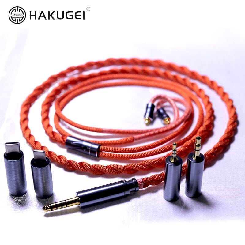 HAKUGEI Joyful Voice Gold Plated Litz Silver Cable 5 to 1 Type-c/Lightning/0.78 2Pin HiFiGo