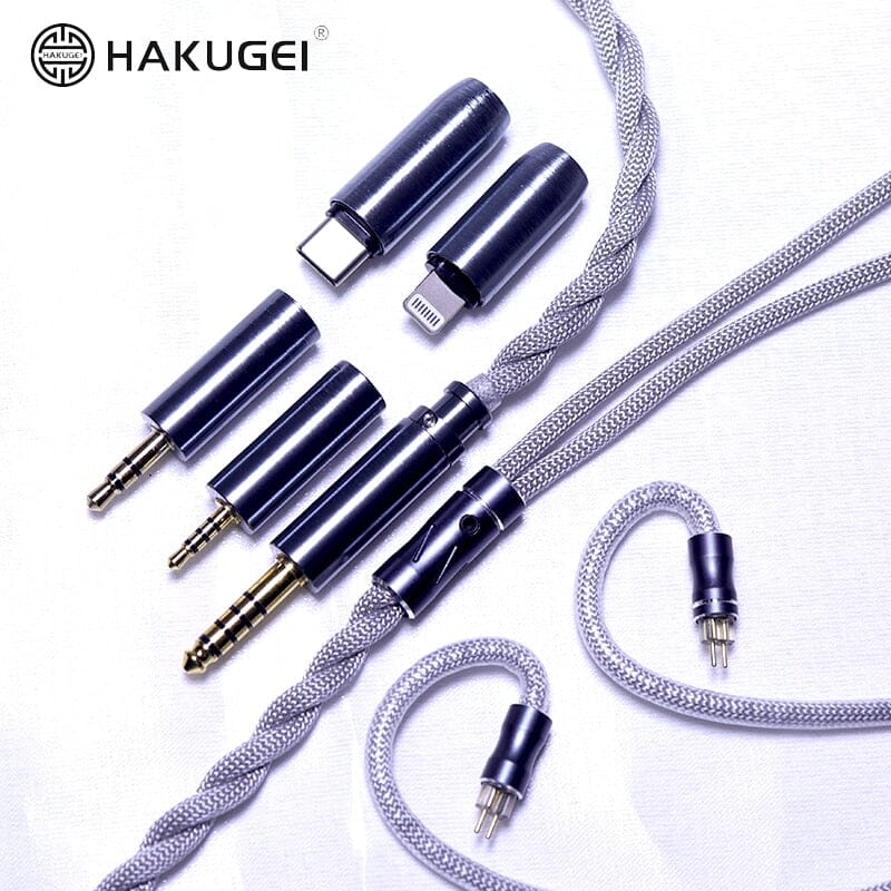 HAKUGEI Joyful Voice Gold Plated Litz Silver Cable 5 to 1 Type-c/Lightning/0.78 2Pin HiFiGo