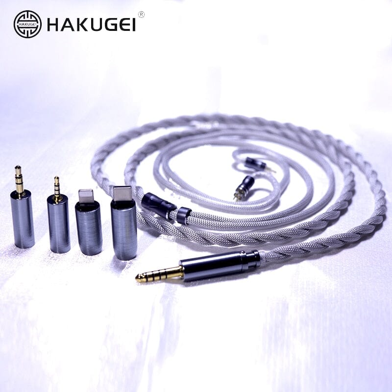 HAKUGEI Joyful Voice Gold Plated Litz Silver Cable 5 to 1 Type-c/Lightning/0.78 2Pin HiFiGo
