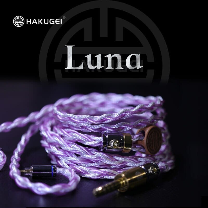 HAKUGEI Luna Litz Monocrystalline Pure Silver Earphone Cable 2.5 3.5 4.4 - 0.78 2Pin / MMCX HiFiGo