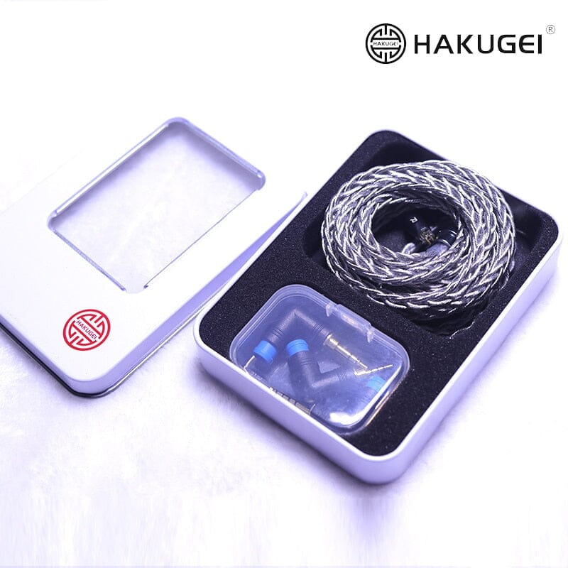 HAKUGEI Lynx Cat Black Litz Copper-silver Alloy & Silver Plated OCC Earphone Cable Modular Plug 3 To1 - 2Pin MMCX QDC Earphone Cable HiFiGo