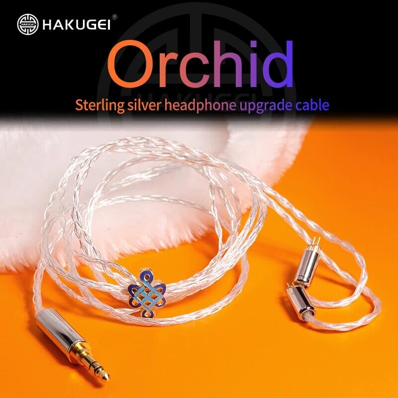 HAKUGEI Orchid Sterling Silver Headphone Upgrade Cable HiFiGo 3.5mm to 2pin